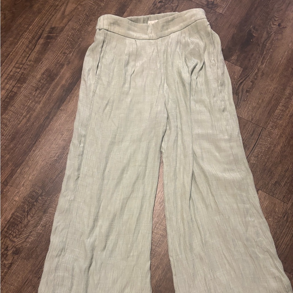 Wonderly Light Green Wide-Leg Pants
